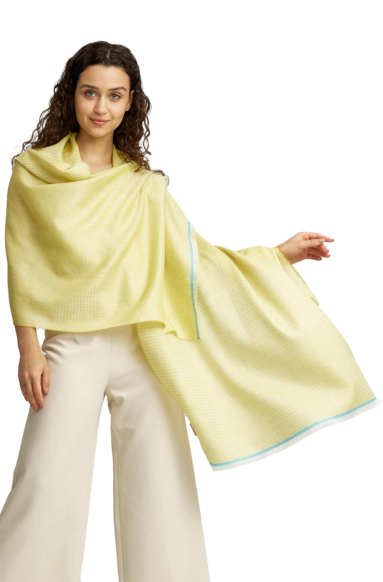 Alpaca woven scarf WAYNE made of baby alpaca &amp; silk