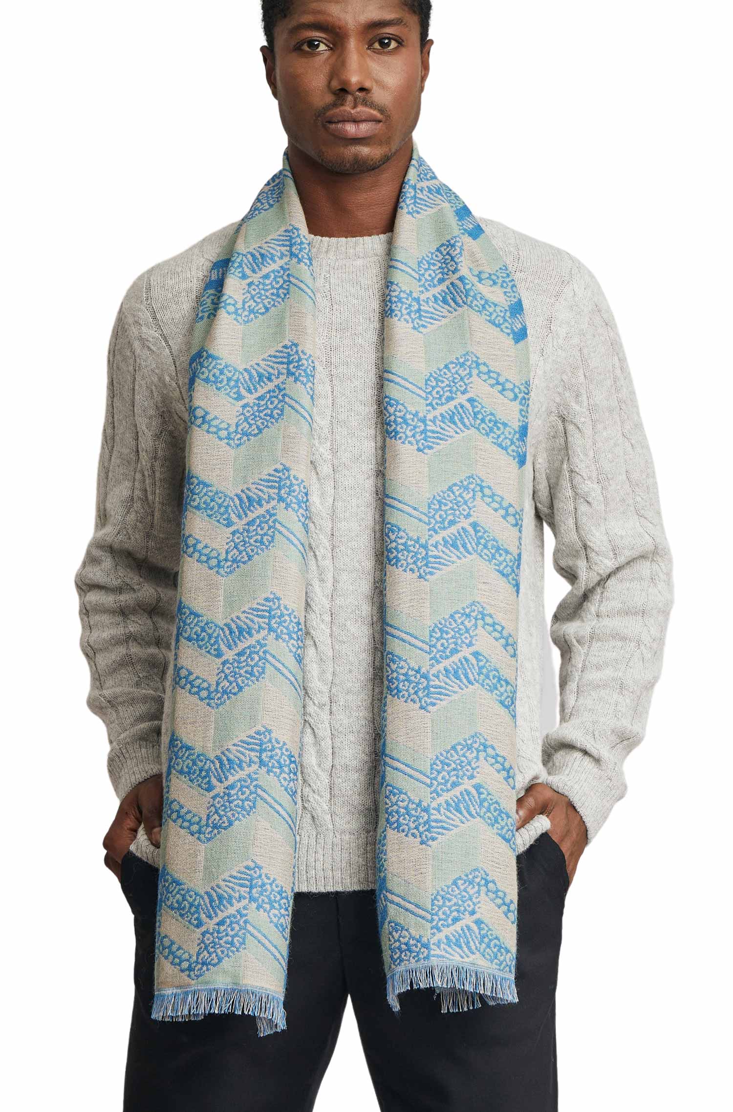 Alpaca woven scarf WILDLIFE made of baby alpaca &amp; silk