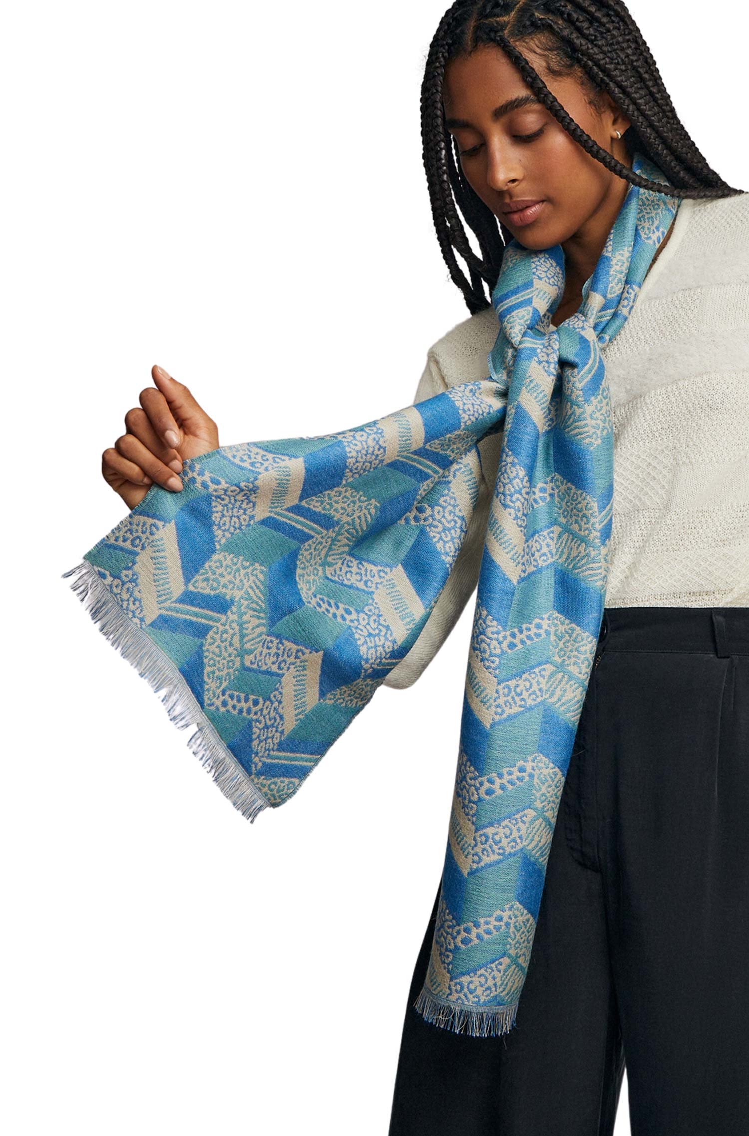 Alpaka Webschal WILDLIFE aus Baby Alpaka & Seide