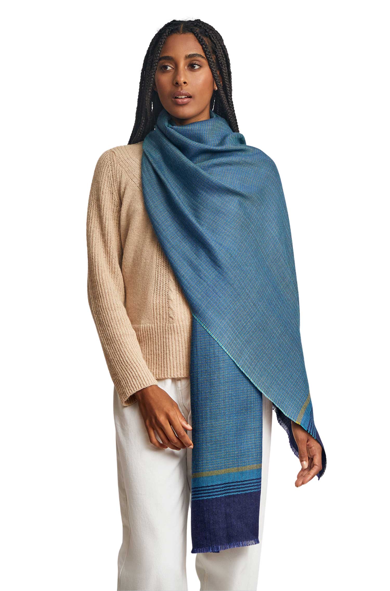 Alpaka Webschal WOI aus Alpaka & Seide