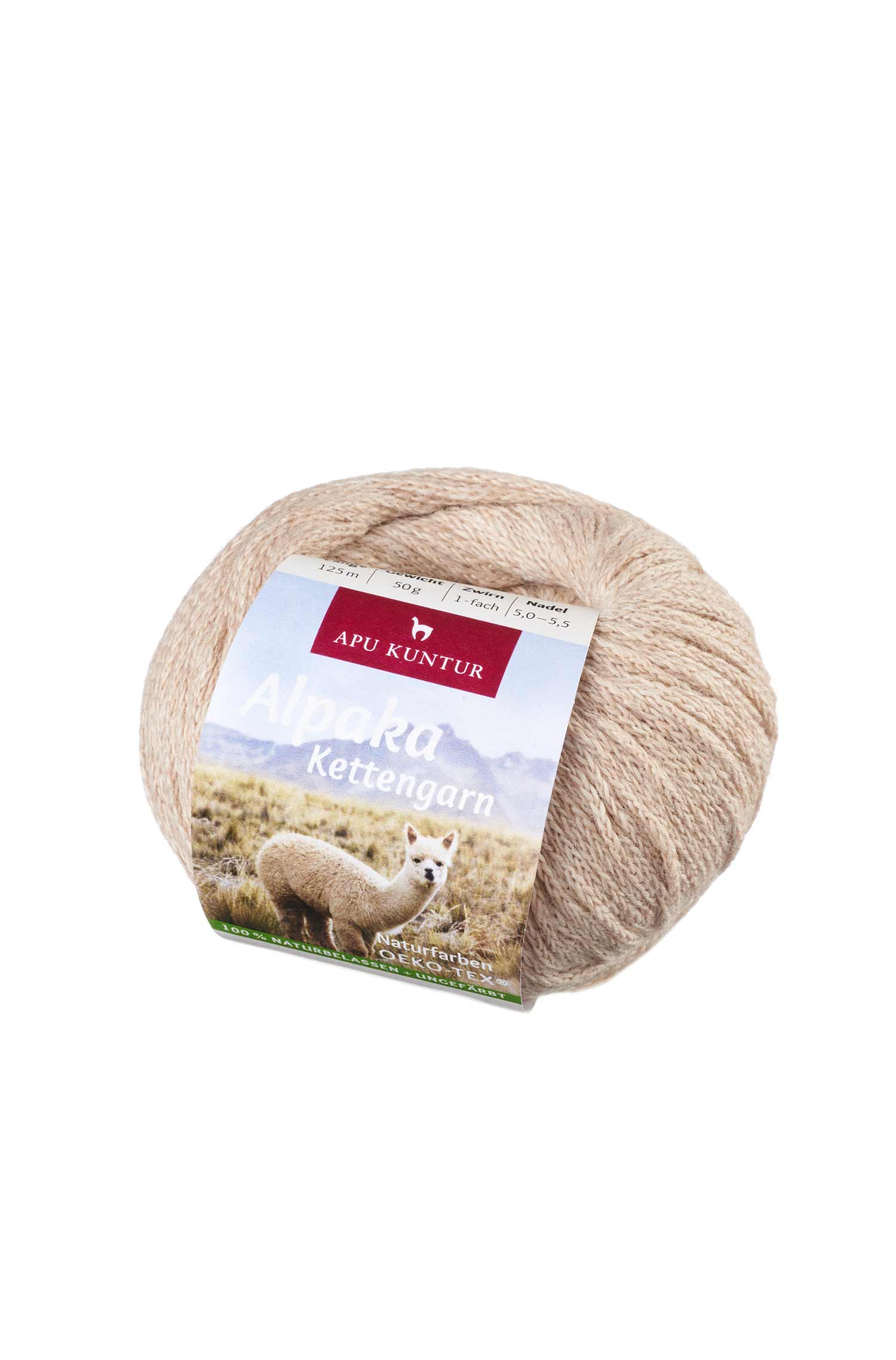 Alpaka Wolle KETTENGARN | 50g | 55% Baby Alpaka (ungefärbt)