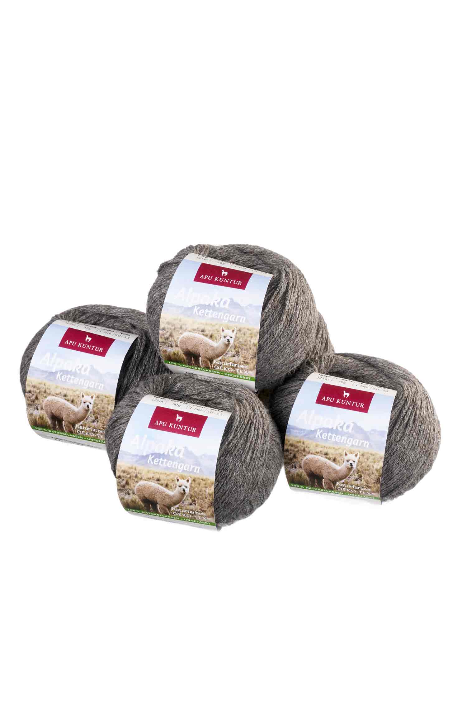 Alpaca wool CHAIN ​​YARN | 50g | Pack of 5 | 55% baby alpaca (undyed)