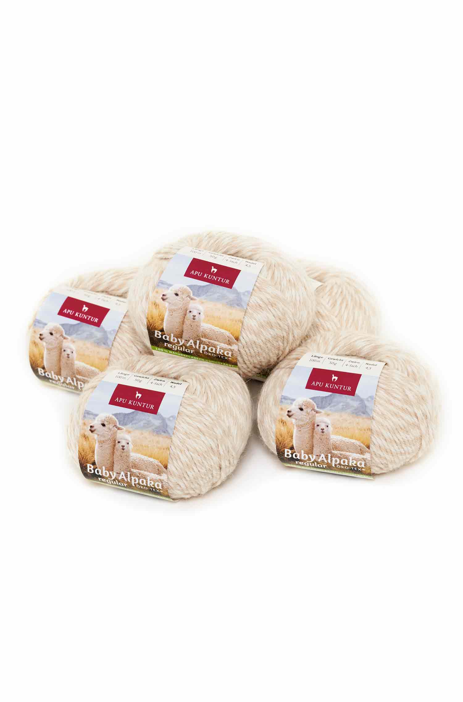 Alpaka Wolle REGULAR | 50g | 5er Pack | 100% Baby Alpaka | 36 Farben