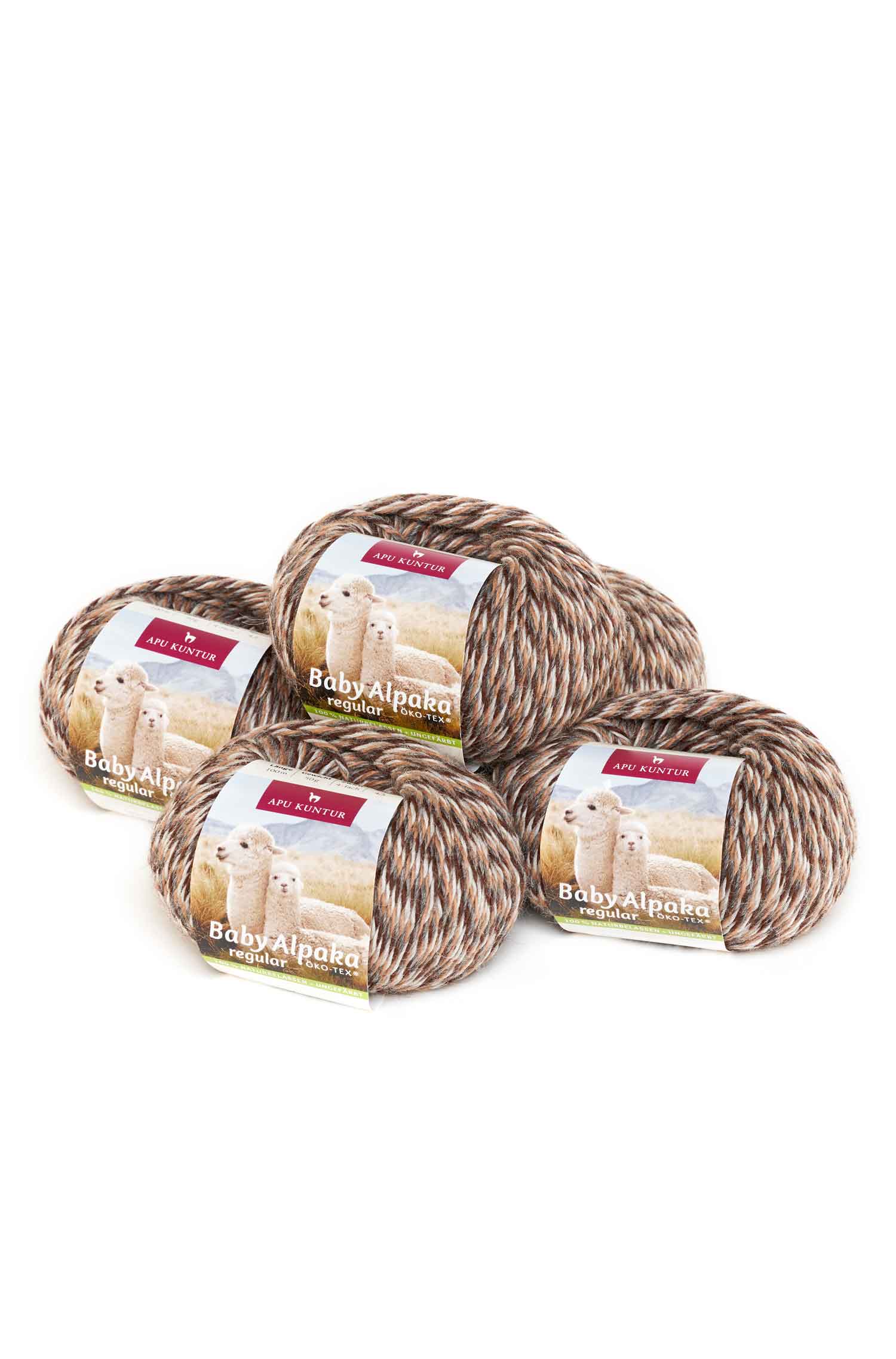 Alpaca wool REGULAR | 50g | Pack of 5 | 100% baby alpaca