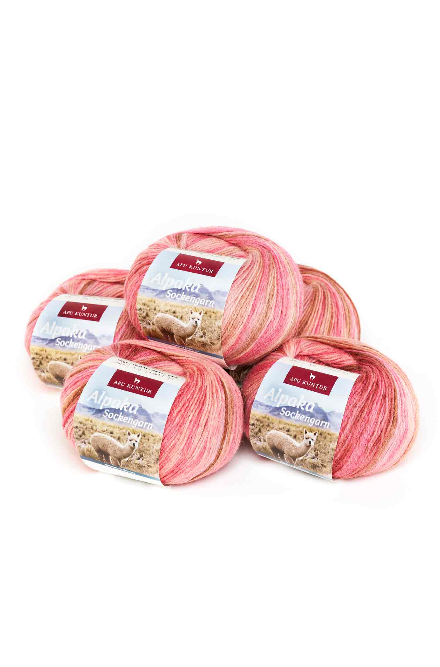 Alpaka Wolle SOCKENGARN | 50g | 5er Pack | Alpaka-Woll-Mix