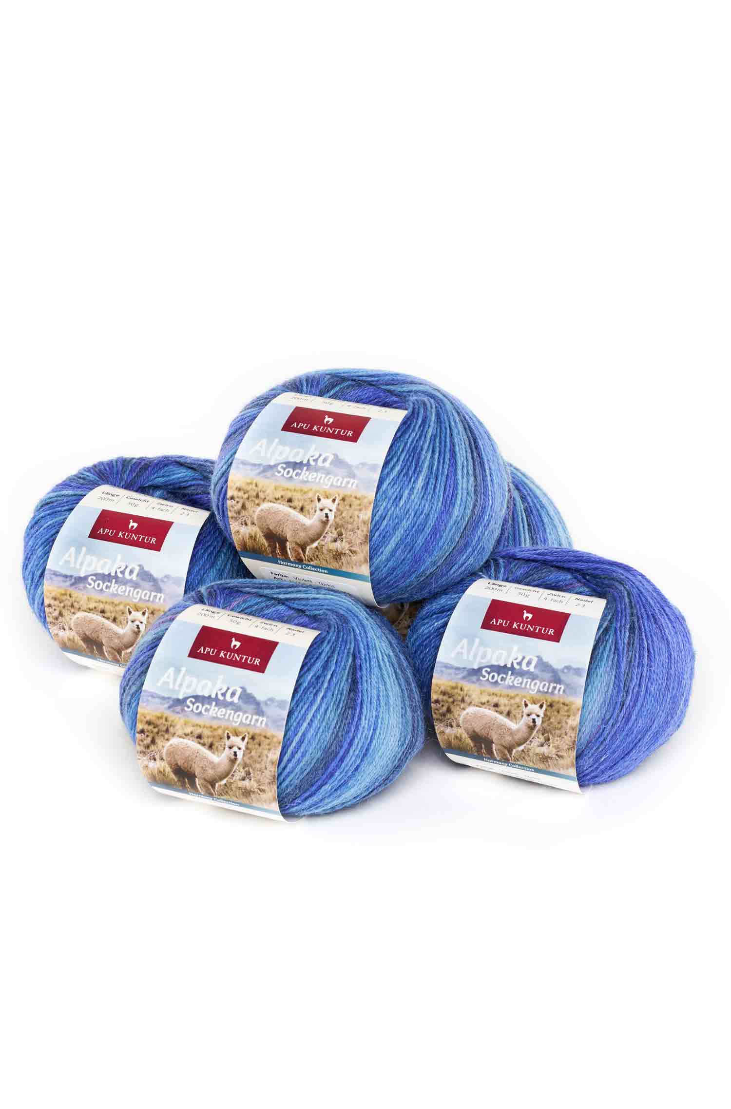 Alpaka Wolle SOCKENGARN | 50g | 5er Pack | Alpaka-Woll-Mix