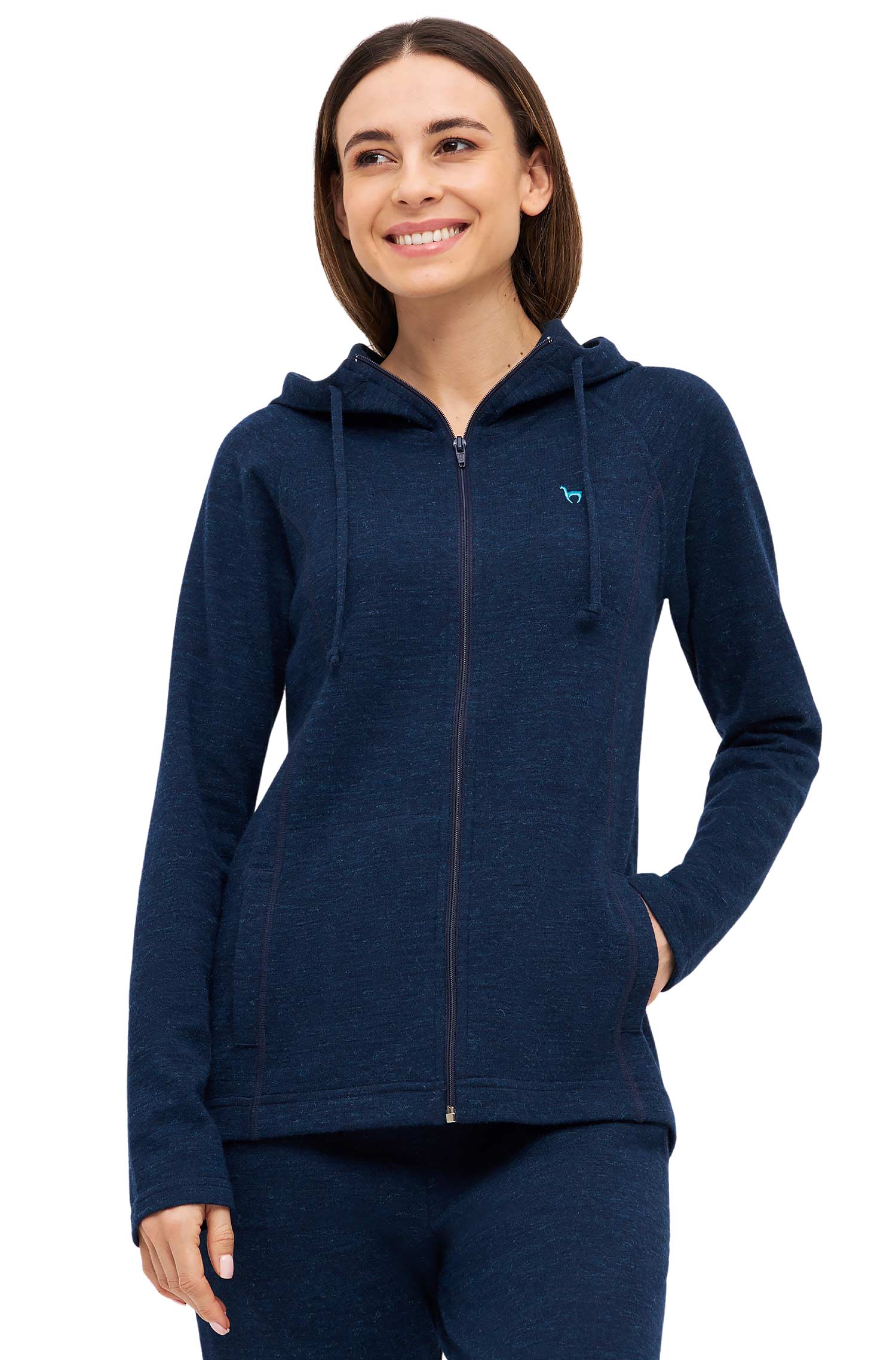 ANDEN ACTIVE women's thermal lounge hoody with premium baby alpaca