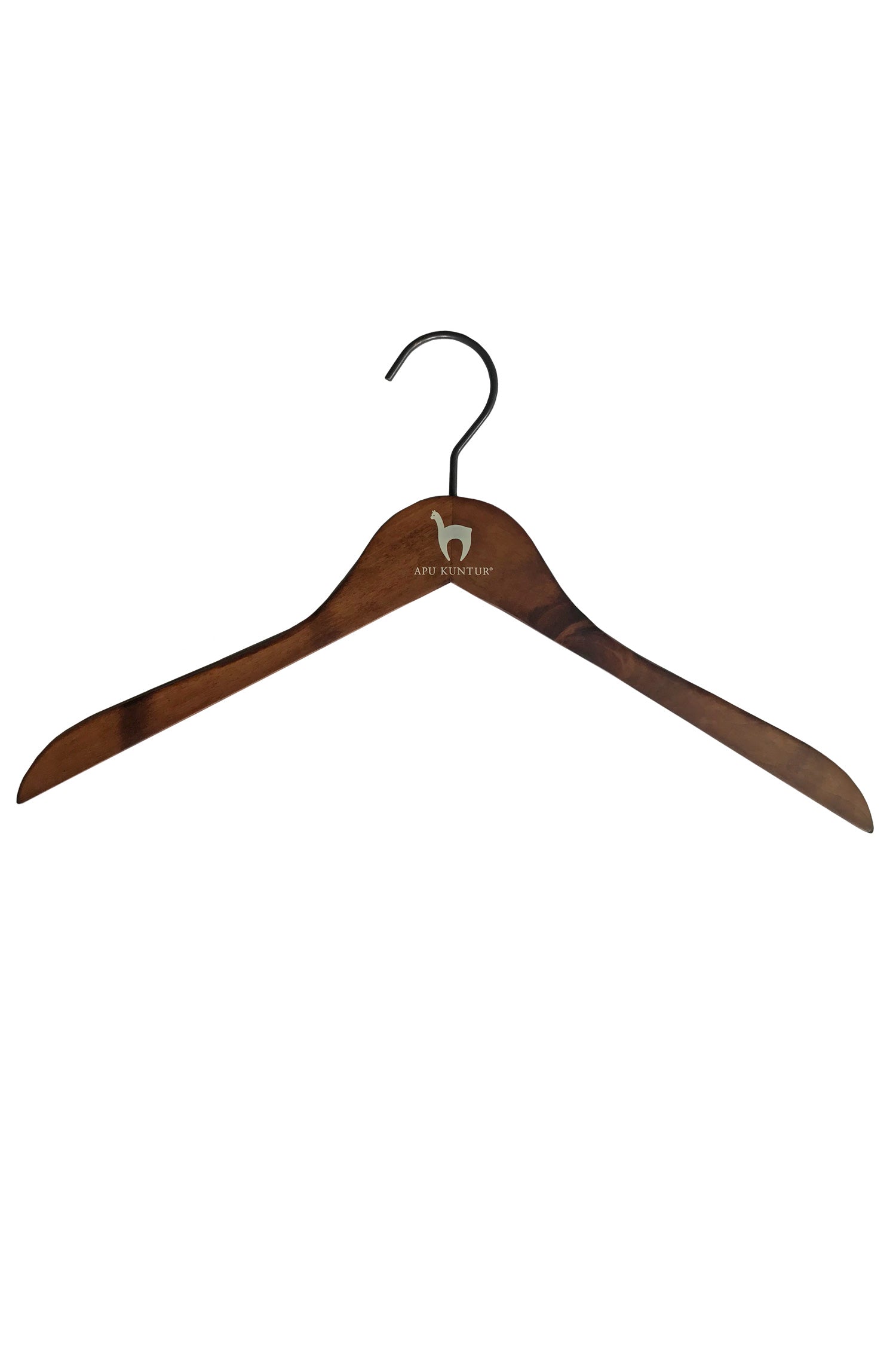 APU KUNTUR Wooden Clothes Hanger 43 cm with Alpaca Logo Unisex Women Men