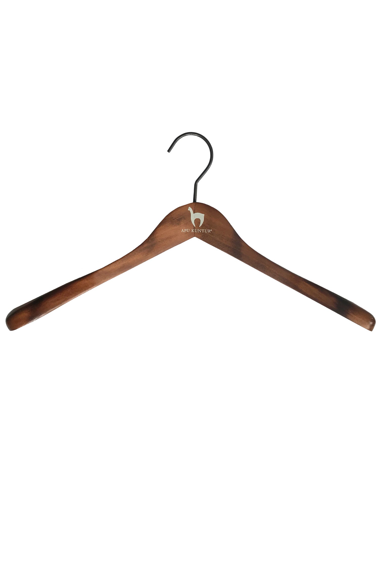 APU KUNTUR Wooden Clothes Hanger 45 cm with Alpaca Logo Unisex Women Men