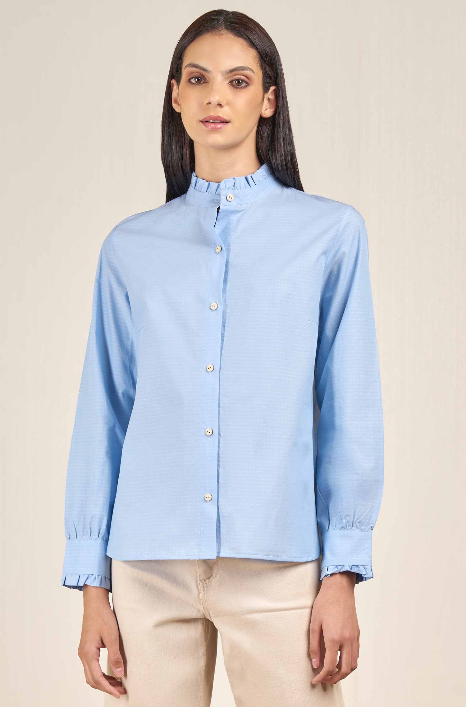 VELERO blouse made of cotton &amp; linen