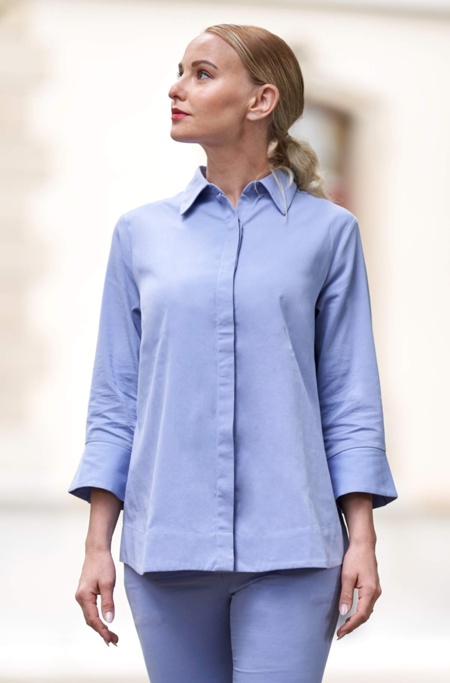 Blusenhemd AMELIE aus 100% Pima-Bio-Baumwolle