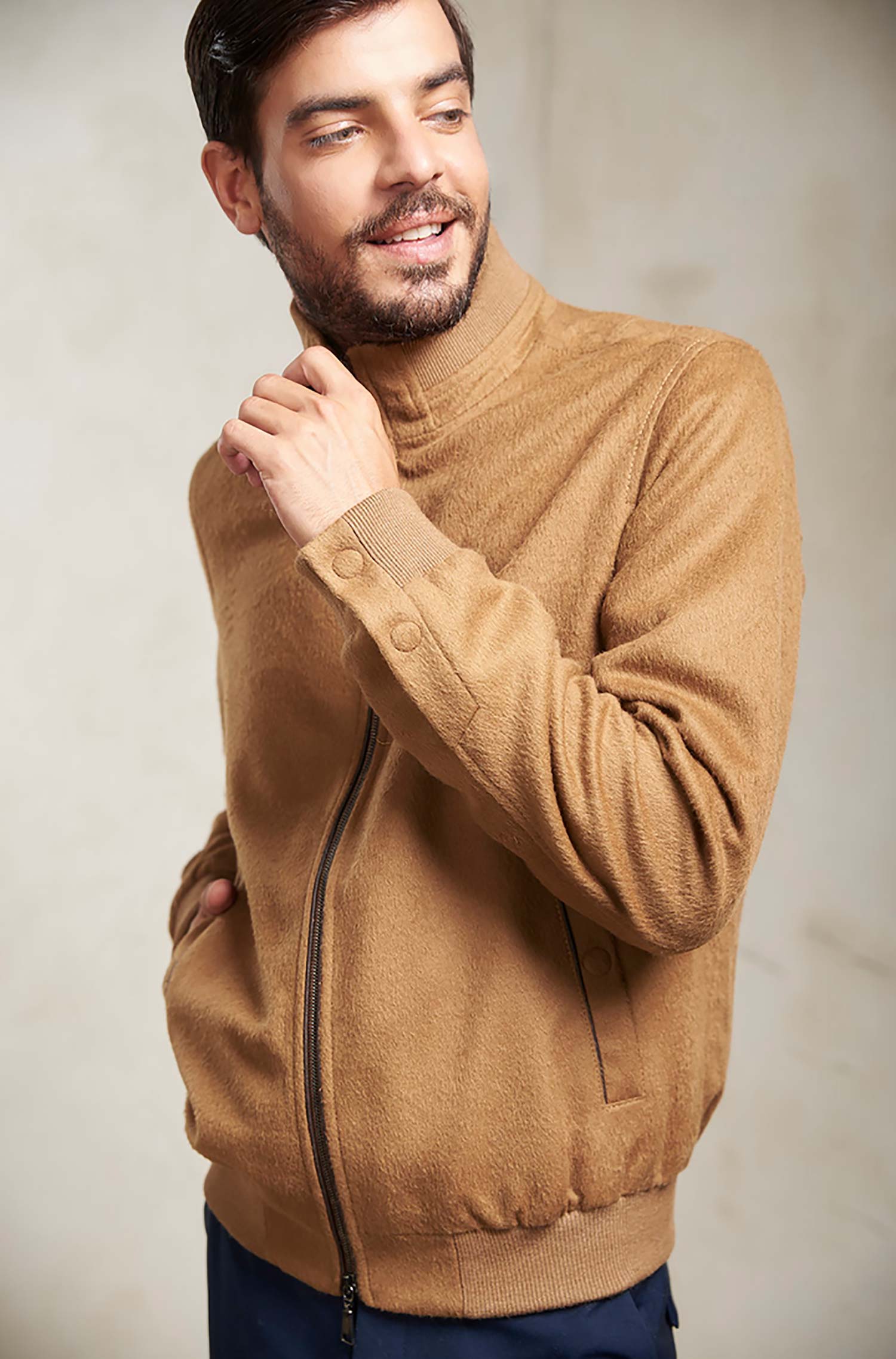 Bomber Jacke Blouson NADRIAN Alpaka Wolle Herren KUNA Essentials