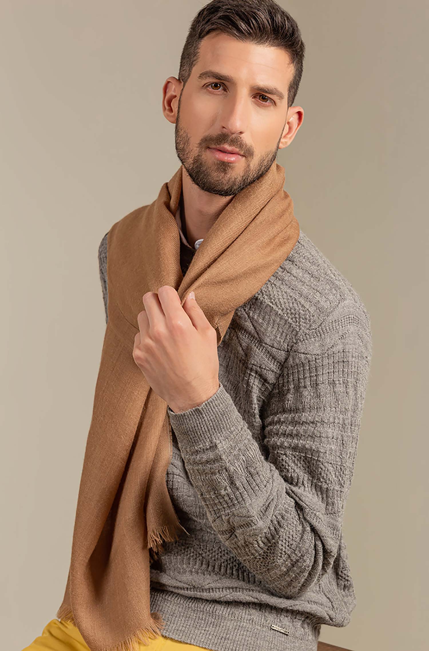 Women's woven stole AMARETO Baby Alpaca KUNA Essentials 200 x 70cm Aurora