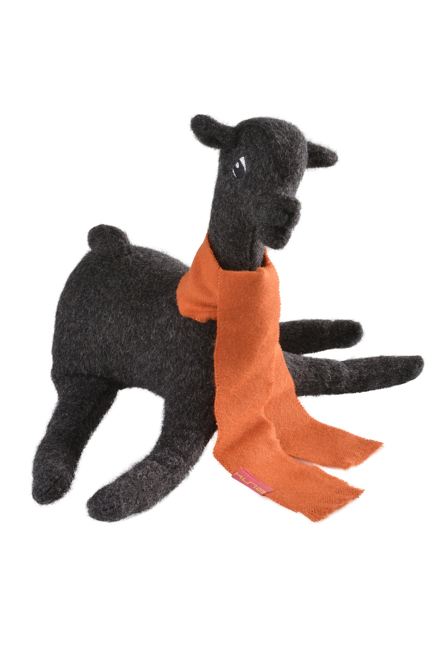 Felt alpaca LAYKA cuddly toy with baby alpaca woven scarf decorative item KUNA approx. 27cm