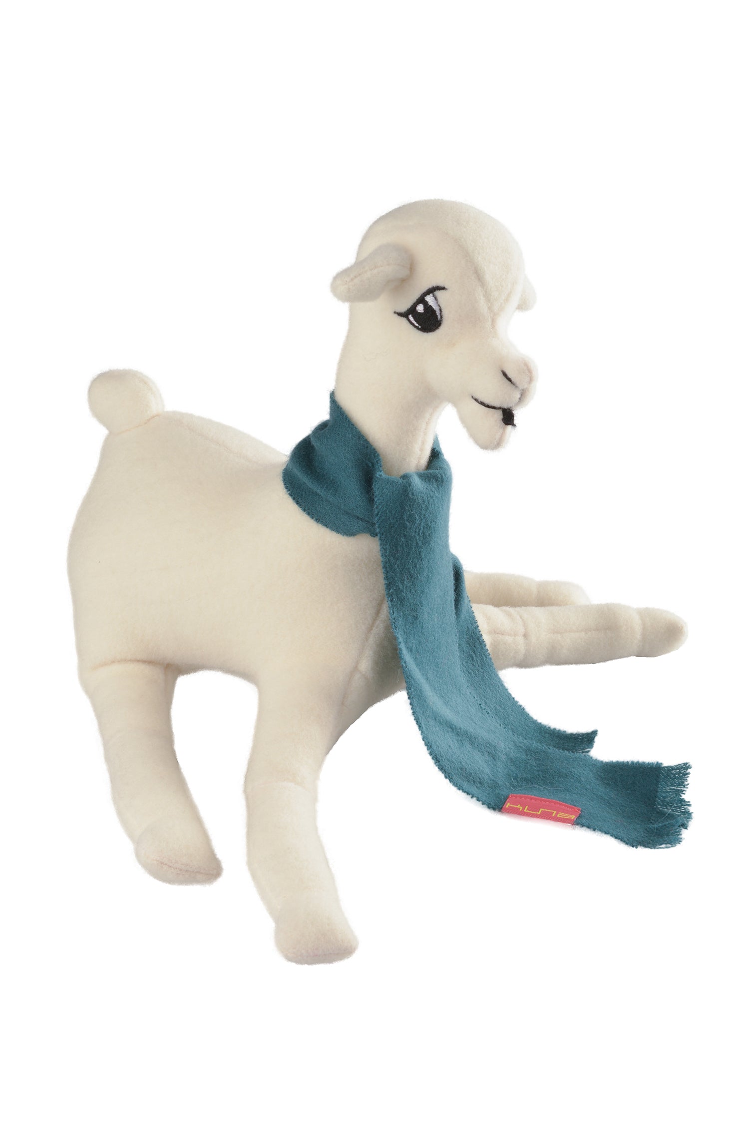 Felt alpaca LAYKA cuddly toy with baby alpaca woven scarf decorative item KUNA approx. 27cm