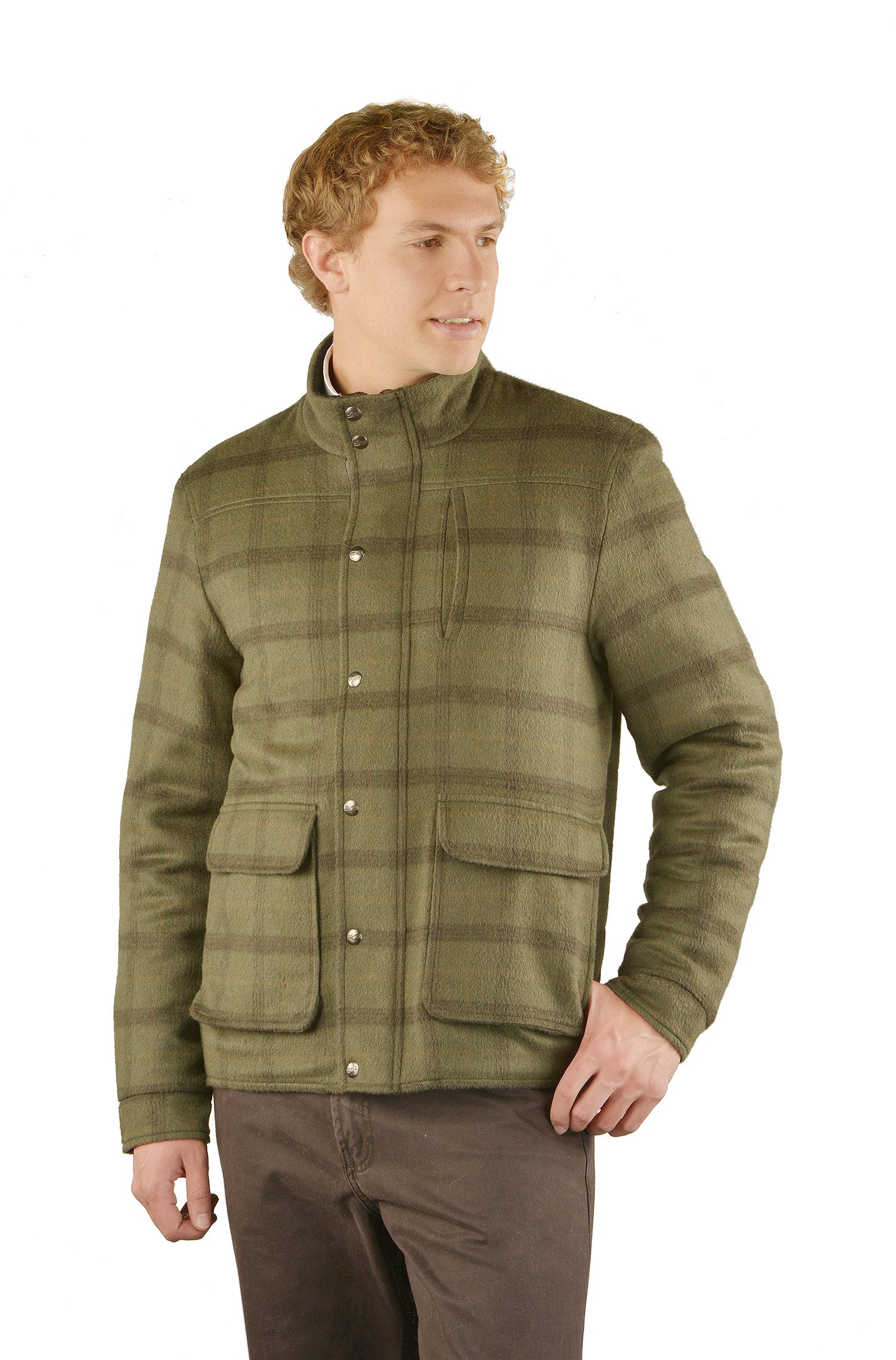 Men's quilted jacket OAKLAND alpaca jacket lined with collar for men