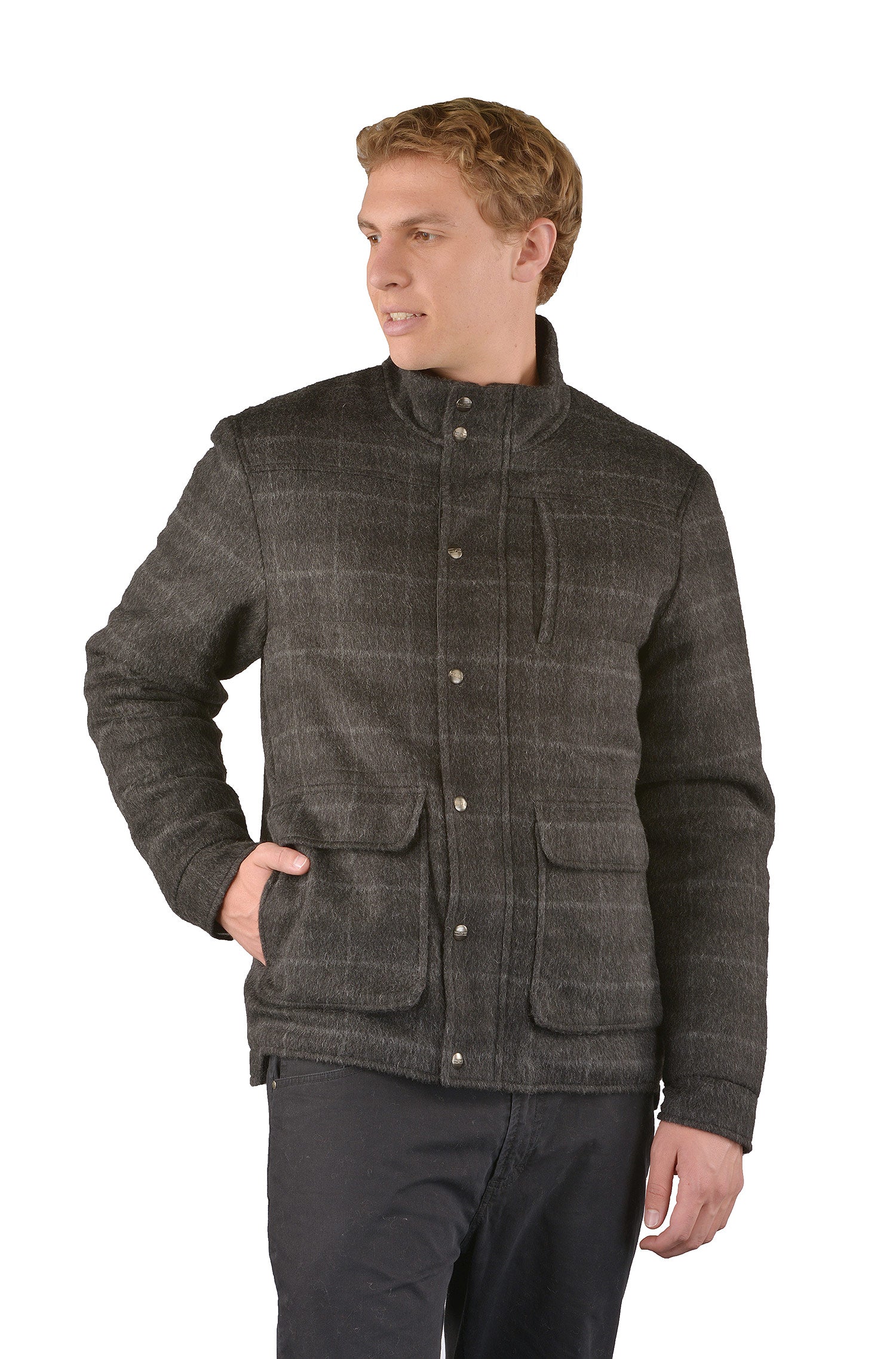 Men's quilted jacket OAKLAND alpaca jacket lined with collar for men