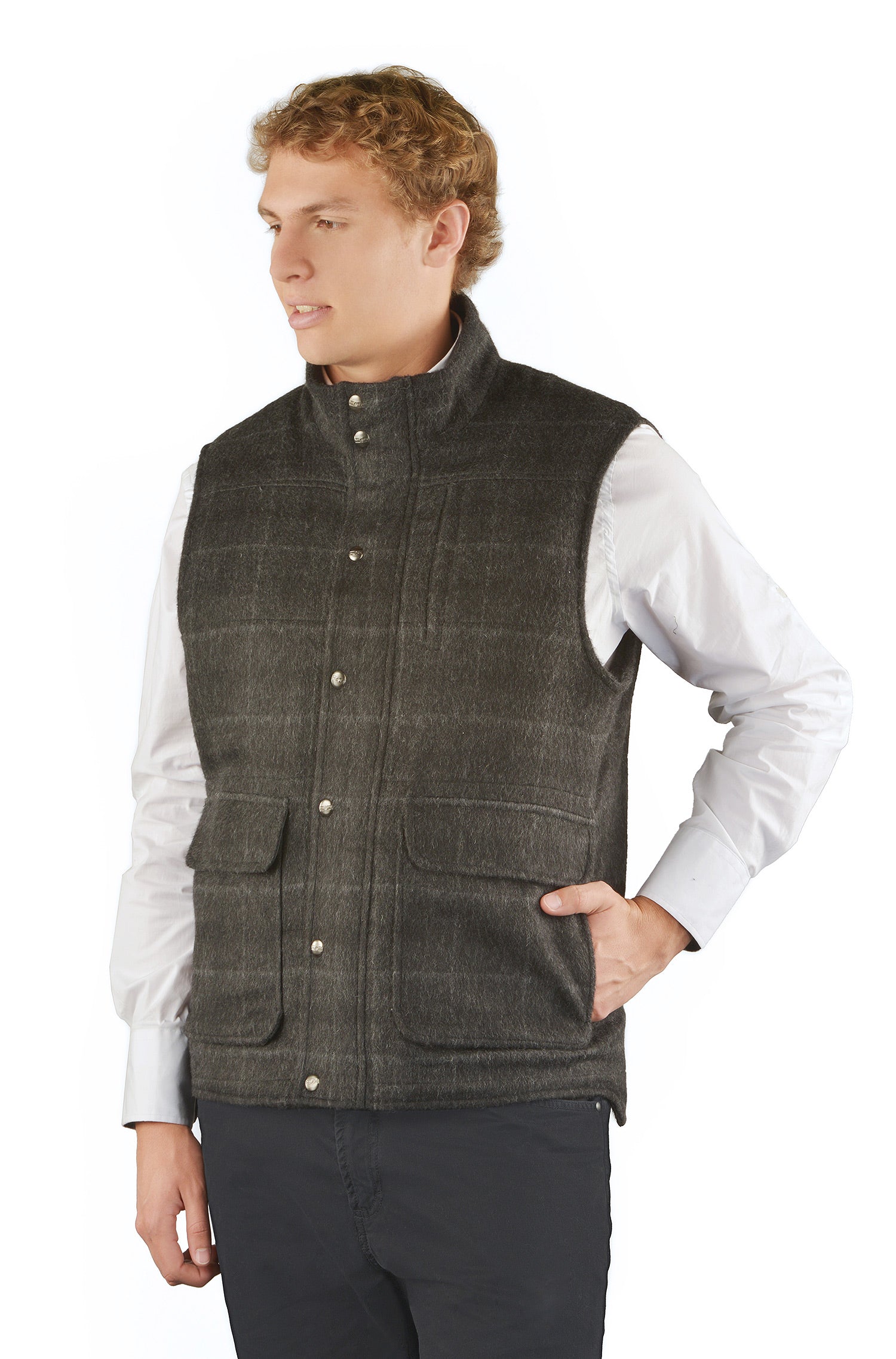 Men's Vest OHIO Sleeveless Gilet Alpaca Lined Quilted Vest for Men