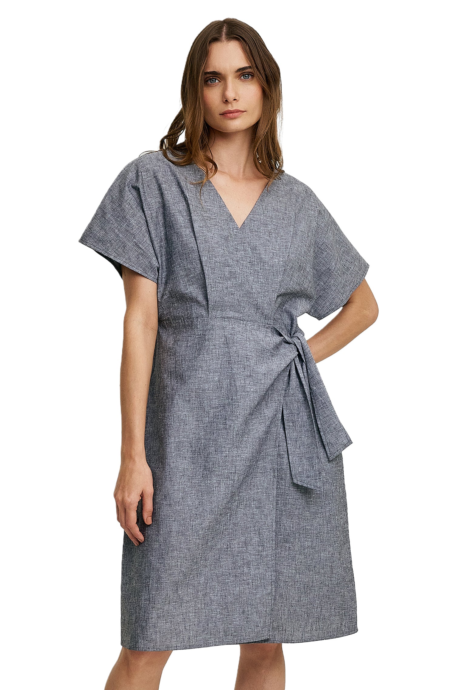 WRAPPED dress made of linen &amp; cotton