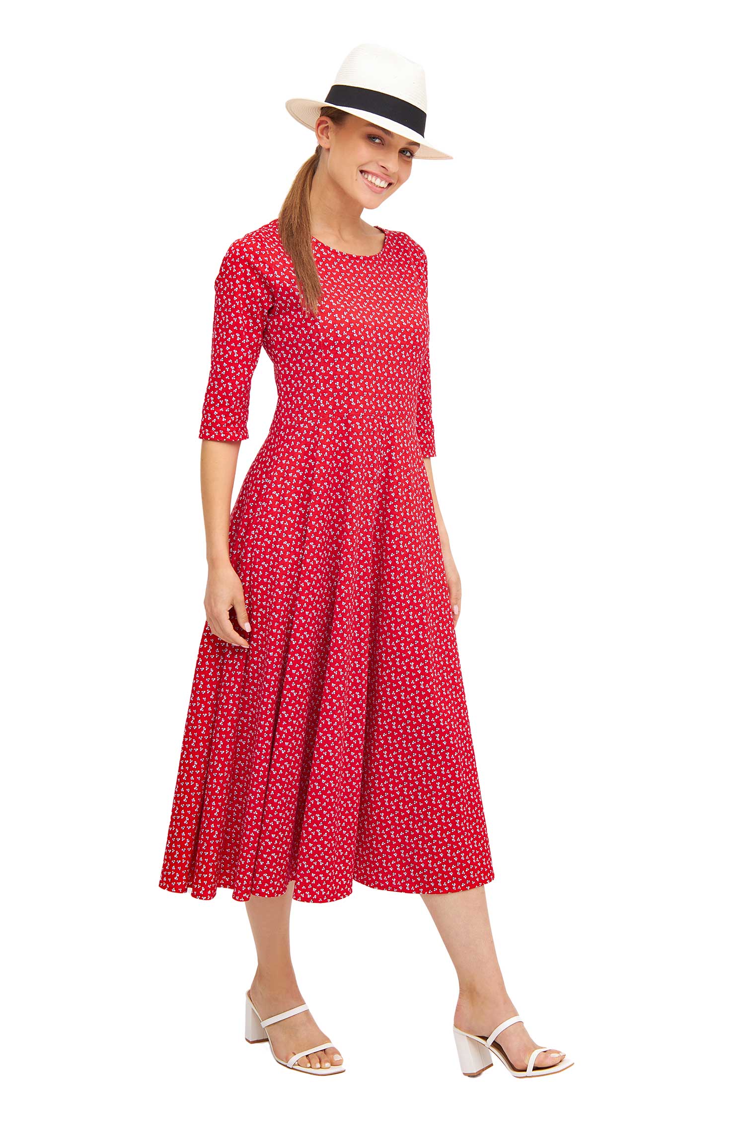 Langes Kleid PAPERFLOWER aus Bio-Pima-Baumwolle