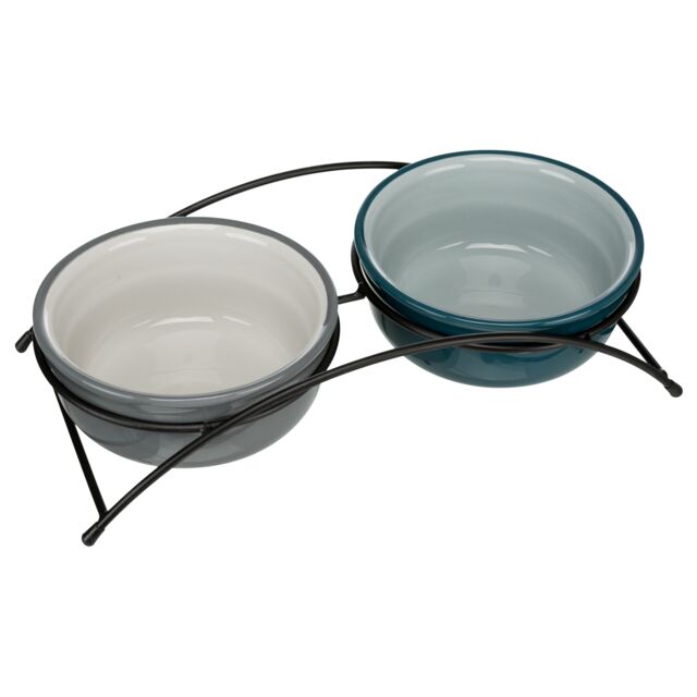 Trixie Napf-Set, Keramik/Metall - petrol/grau - 2 ×