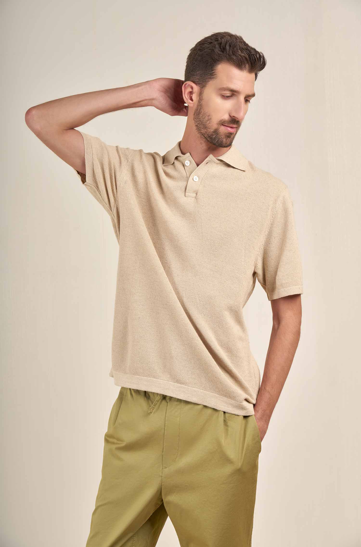 Polo Shirt VICTOR made of cotton &amp; linen