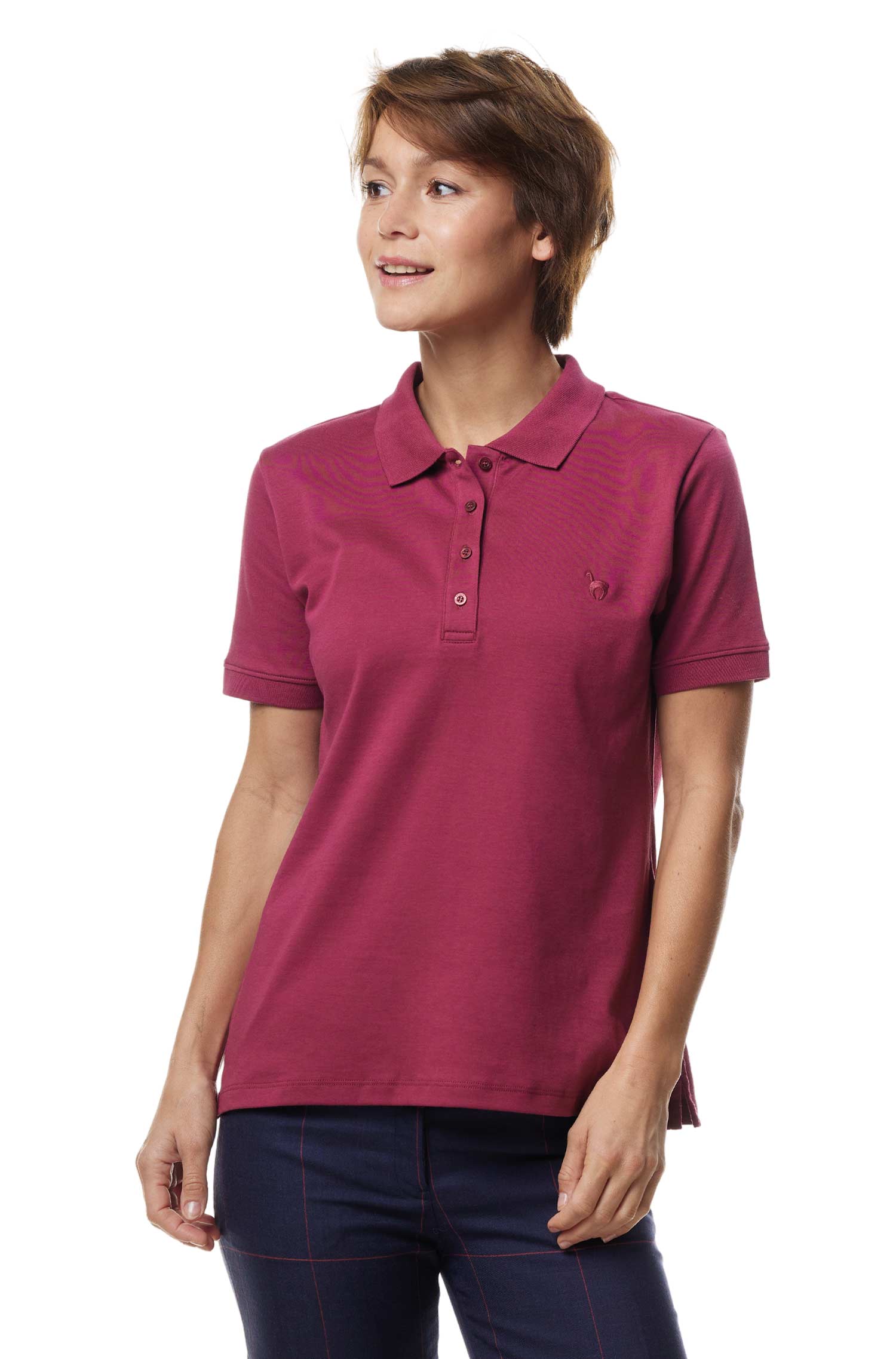 BASIC WOMEN'S polo shirt made from 100% organic Pima cotton