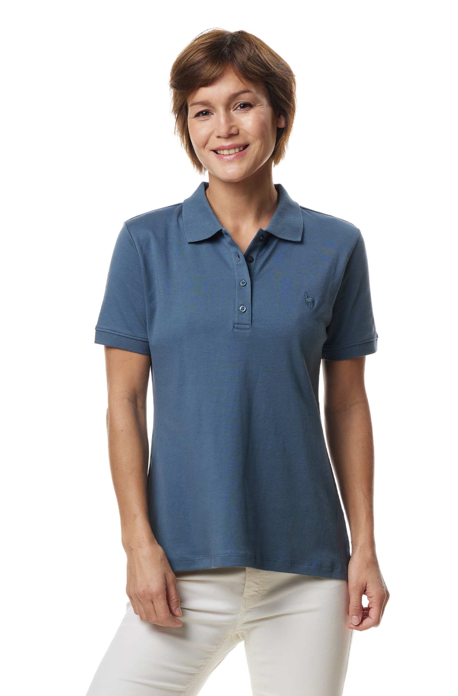 BASIC WOMEN'S polo shirt made from 100% organic Pima cotton