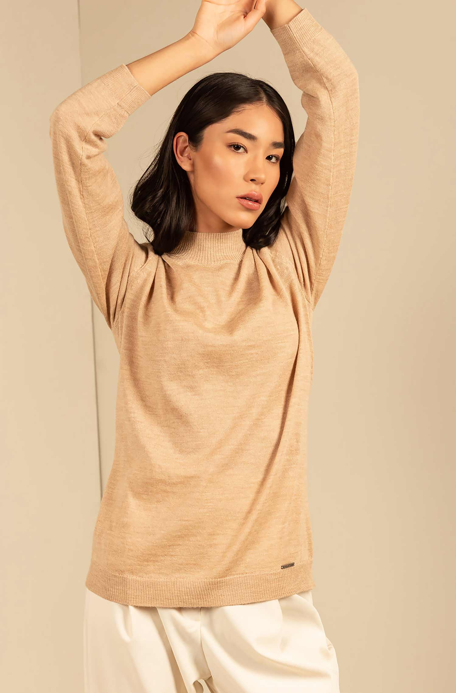 Sweater ANAHI with turtleneck baby alpaca ladies basic by KUNA Essentials