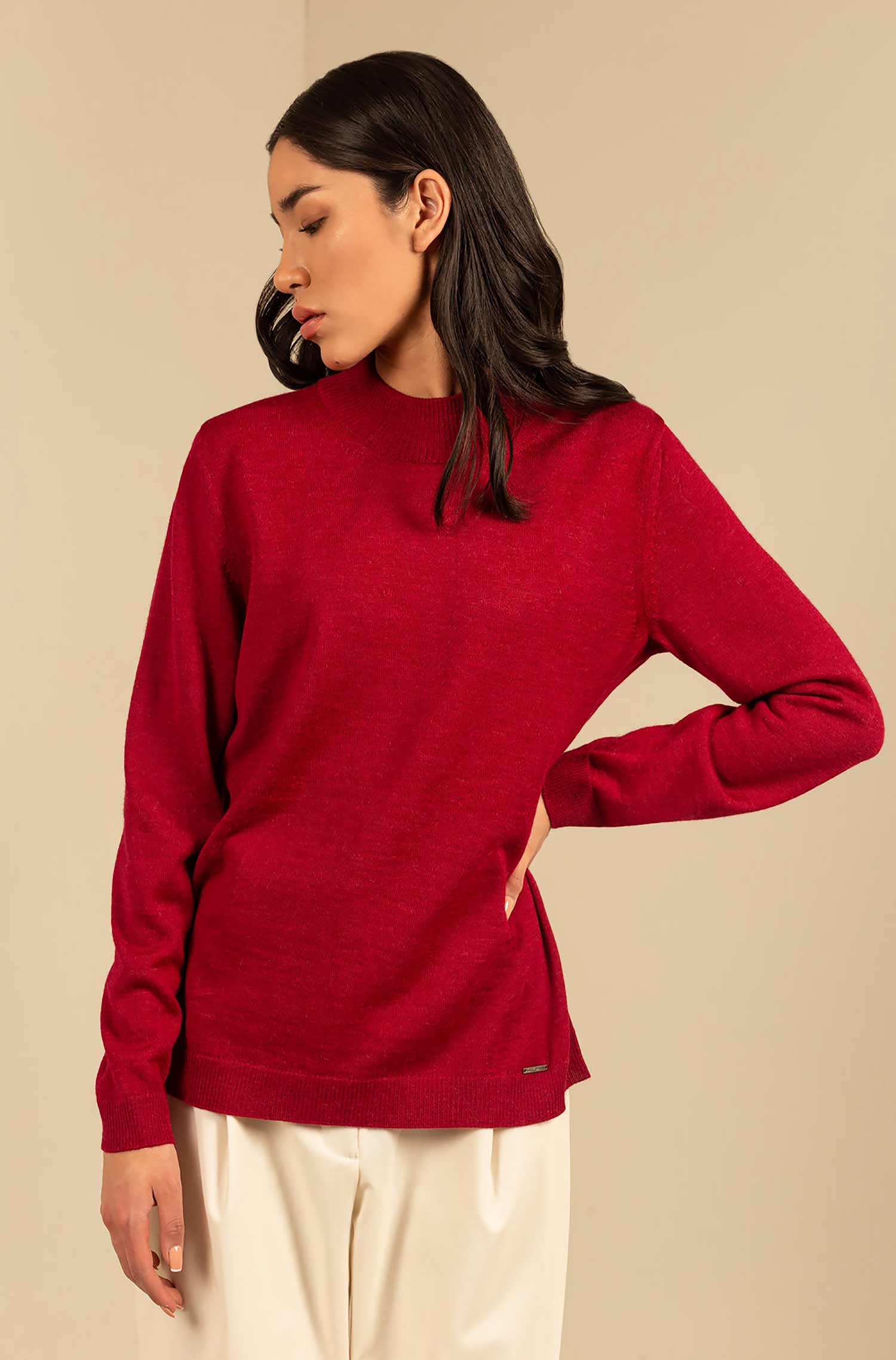 Sweater ANAHI with turtleneck baby alpaca ladies basic by KUNA Essentials