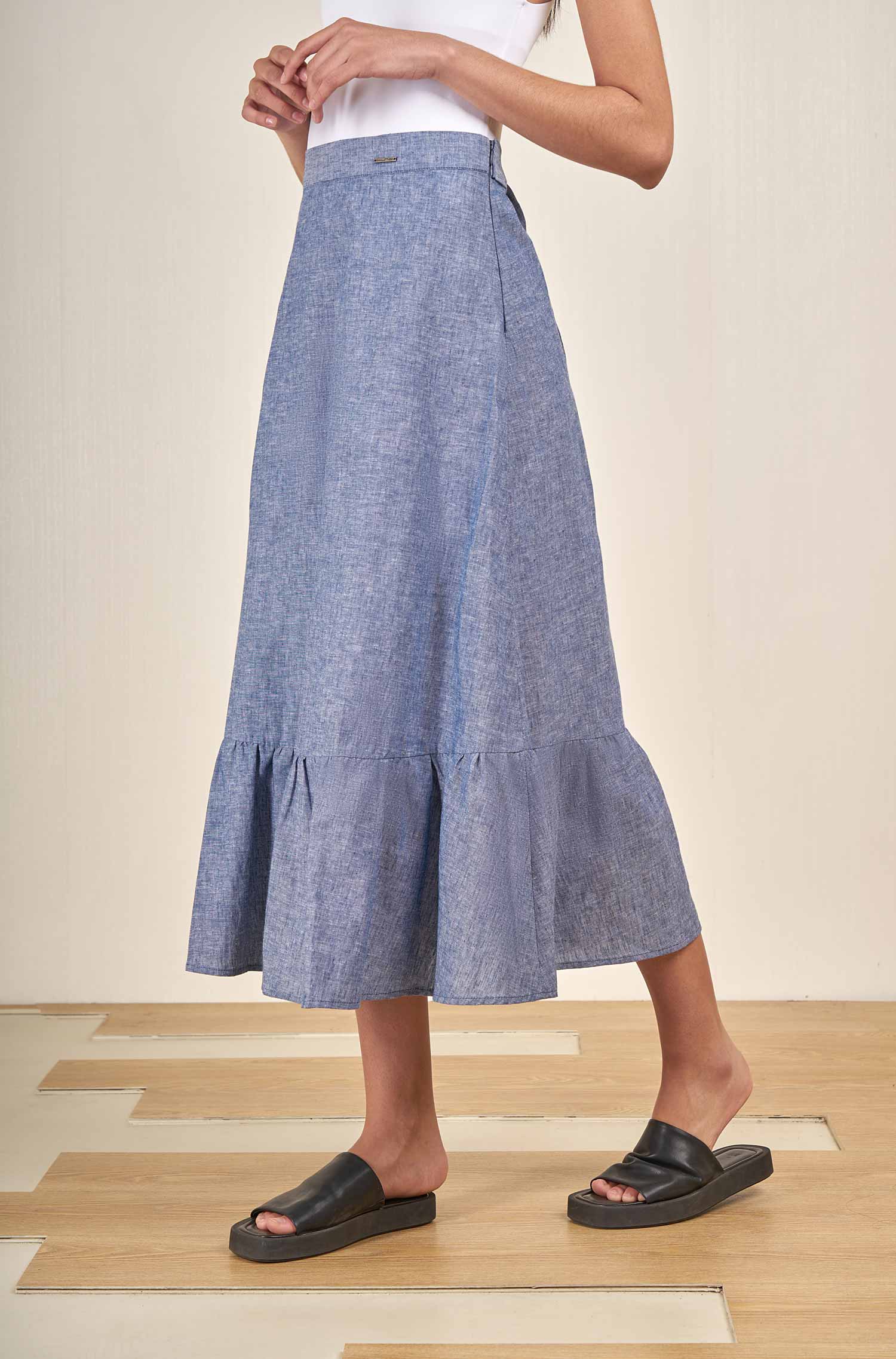 VIENTO skirt made of cotton &amp; linen