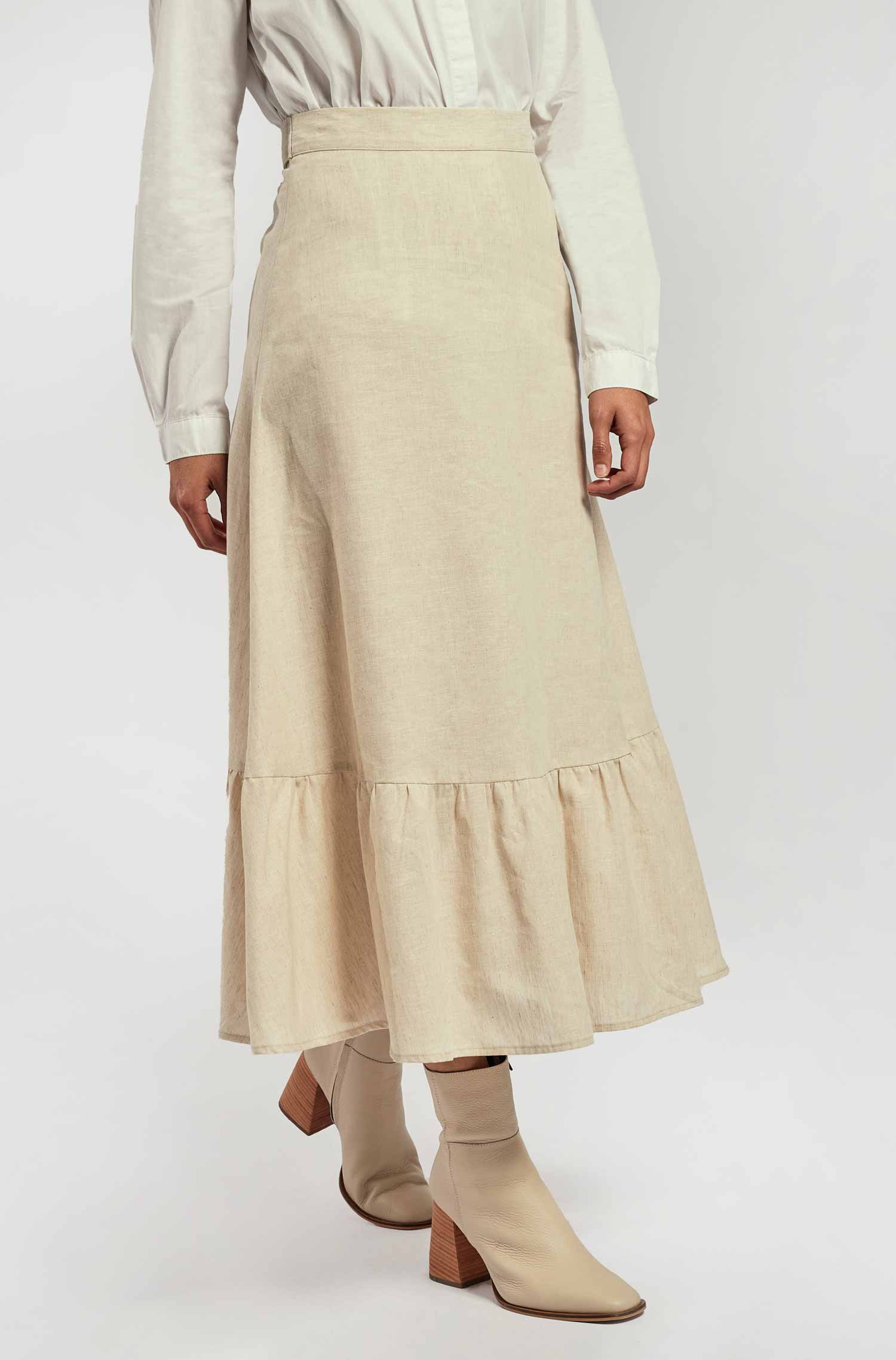 VIENTO skirt made of cotton &amp; linen