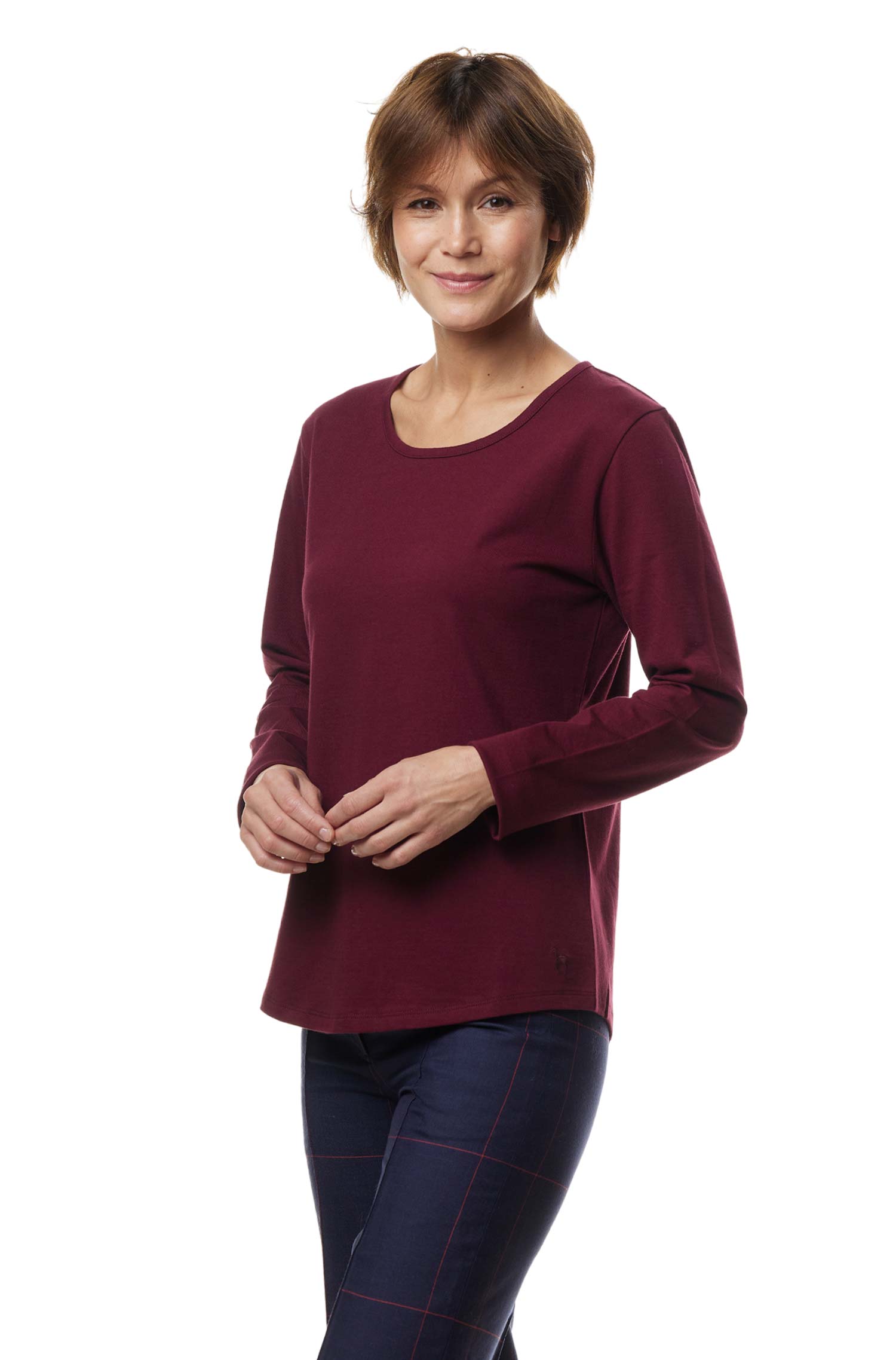 Royal Alpaka Langarm-Shirt RUNDHALS