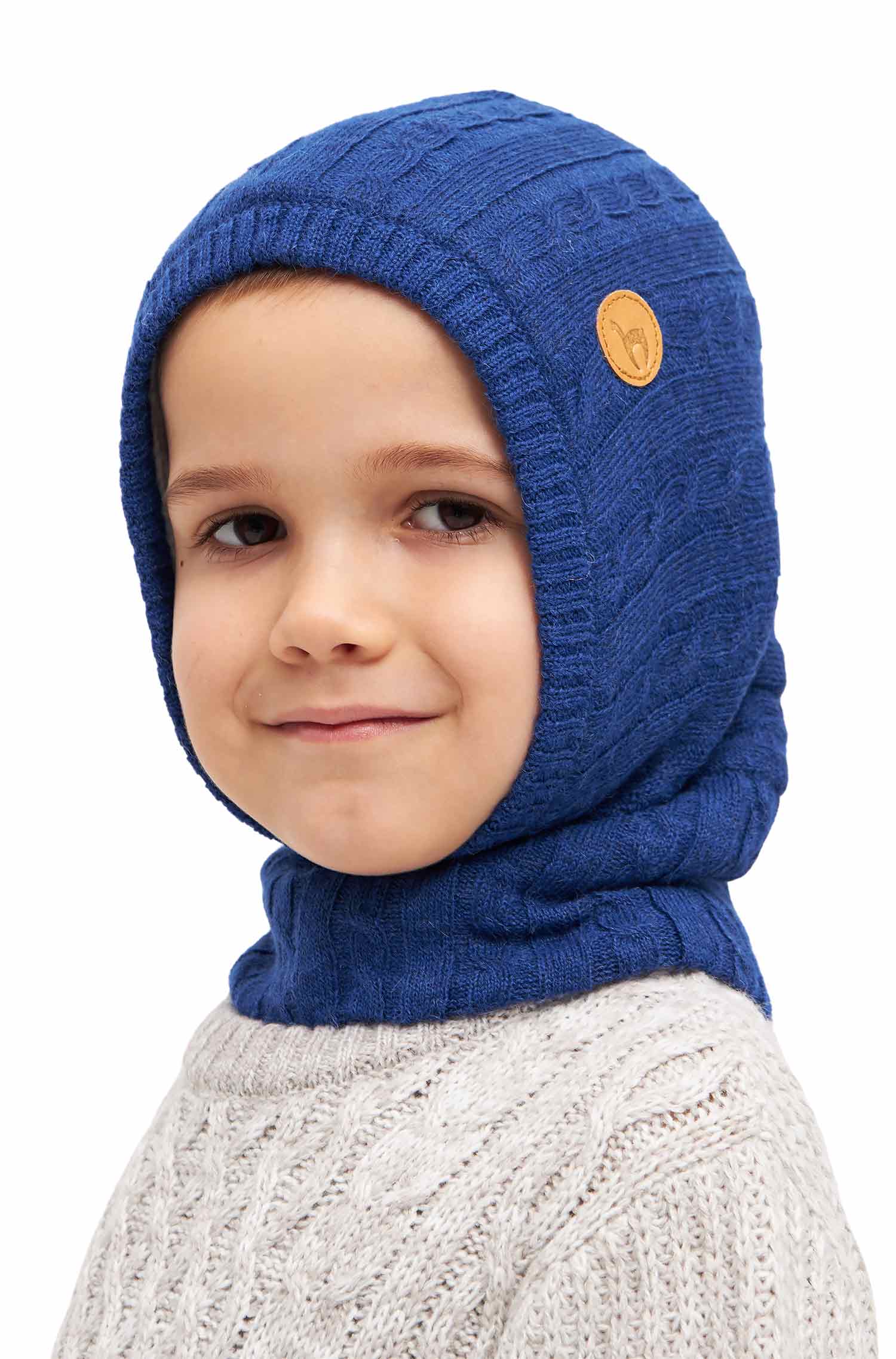 Bonnet enfant LANI avec écharpe à anneaux avec capuche