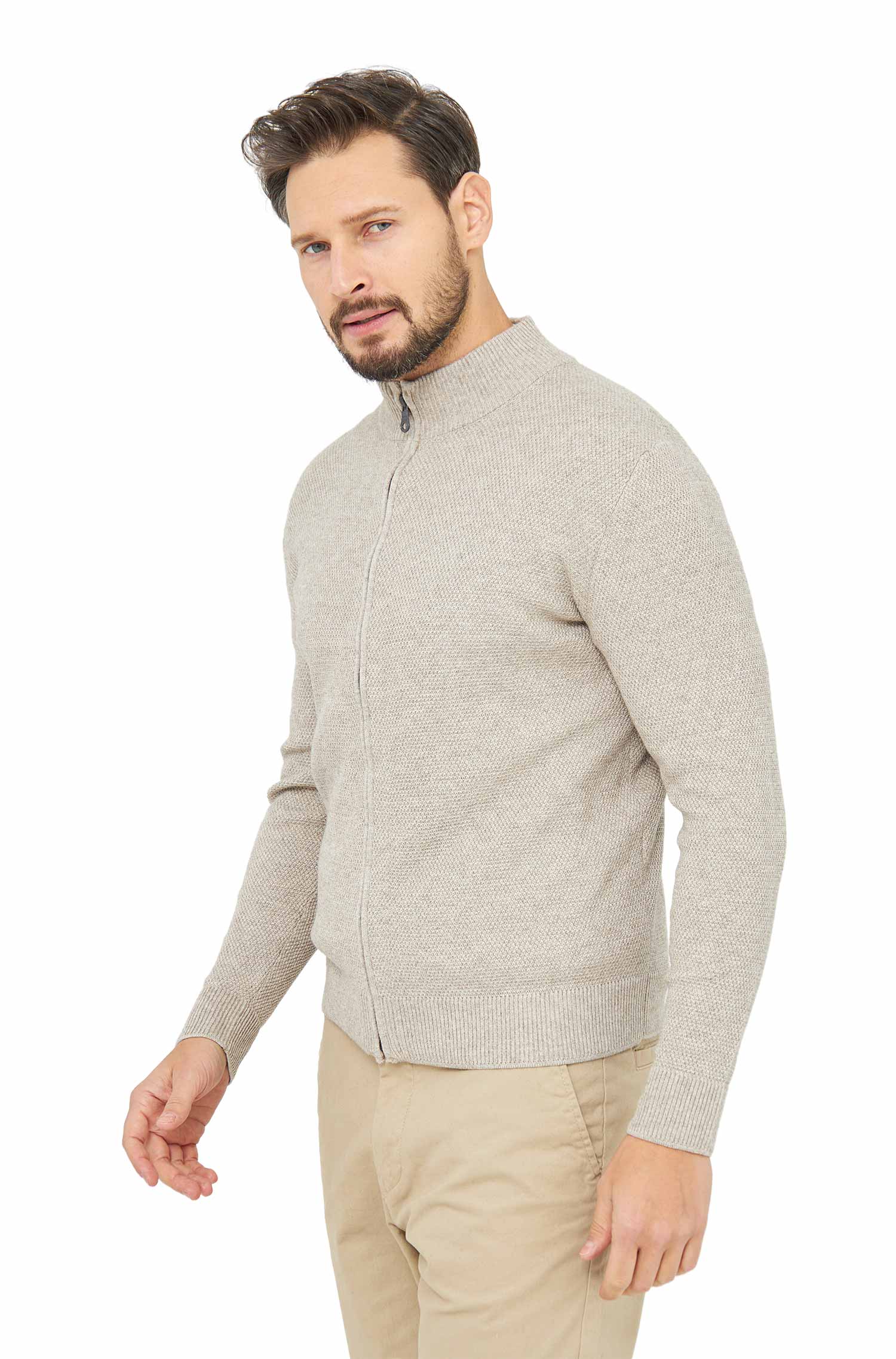 Strickjacke ALAYO mit Zipper aus Baby-Alpaka-Baumwoll-Mix