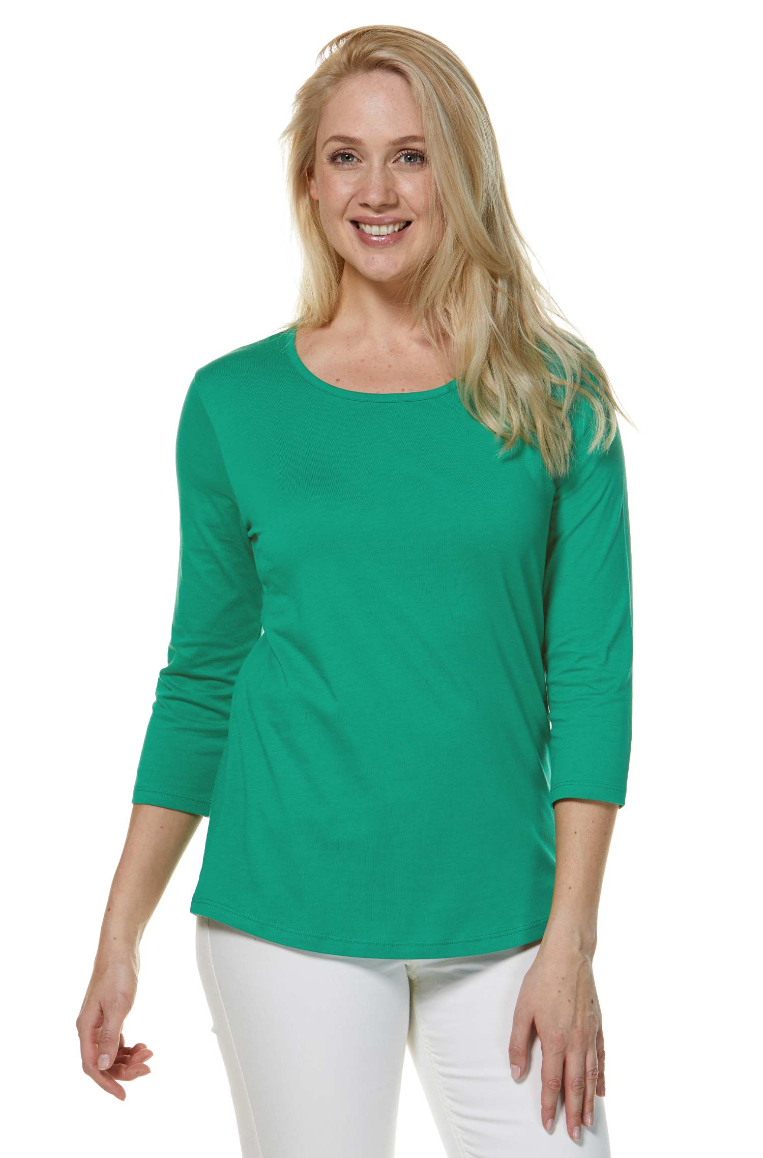 3/4 sleeve T-shirt made from 100% organic Pima cotton
