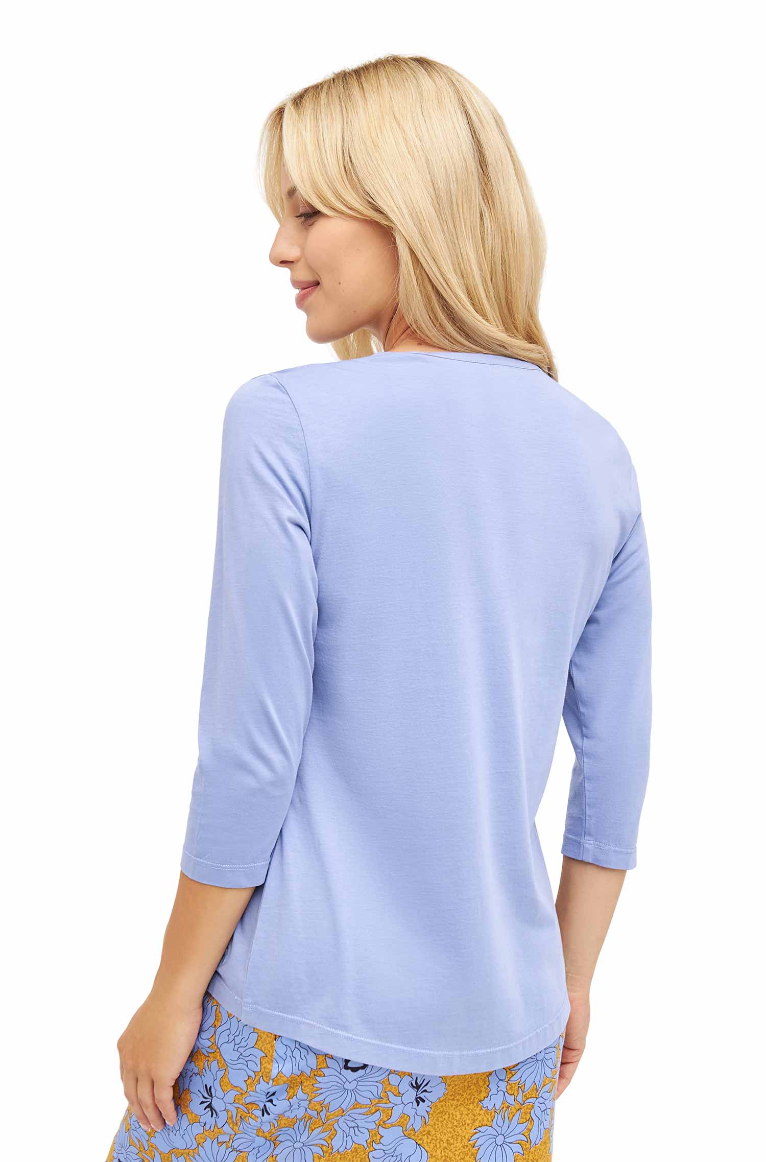 T-Shirt mit 3/4 Arm aus 100% Bio-Pima-Baumwolle