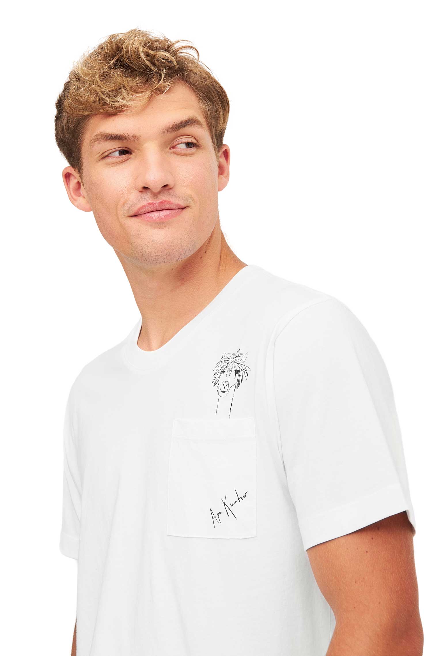 T-Shirt RASSI mit Alpaka-Print und Tasche