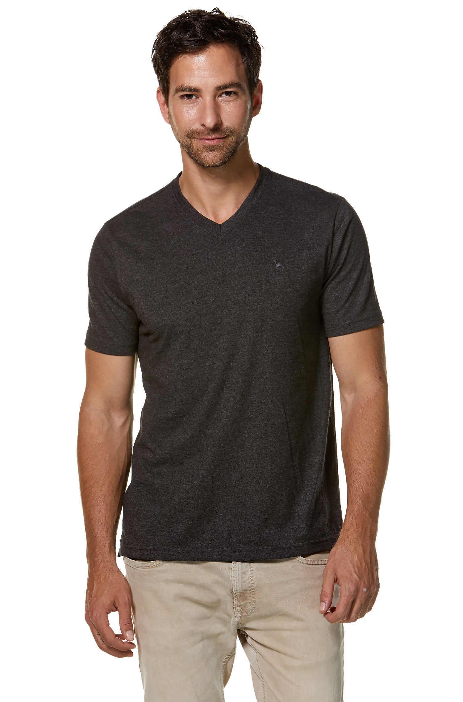 T-Shirt V-NECK made of 90% organic cotton &amp; 10% Royal Alpaca