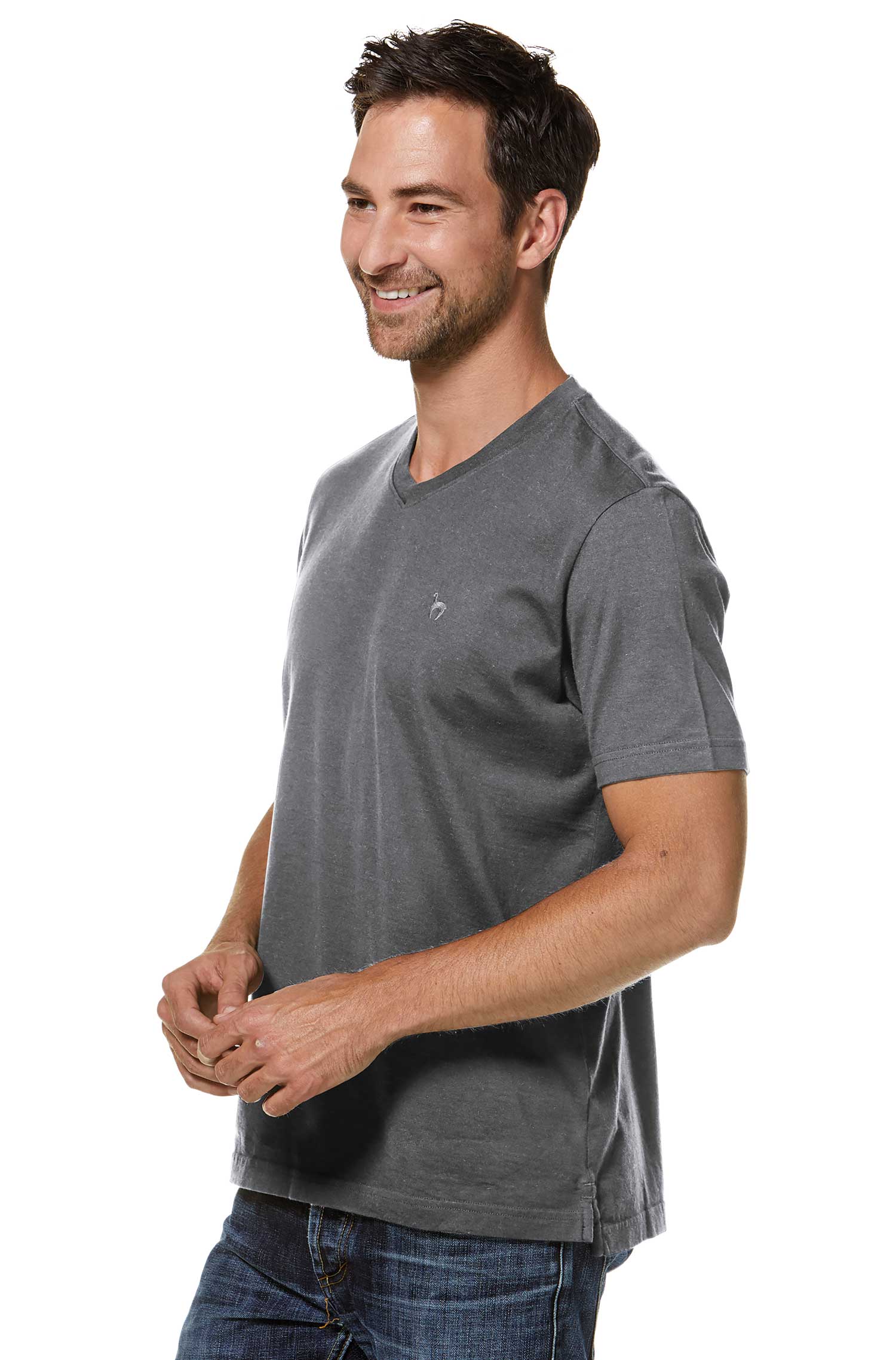 T-Shirt V-NECK aus Royal Alpaka-Baumwoll-Mix