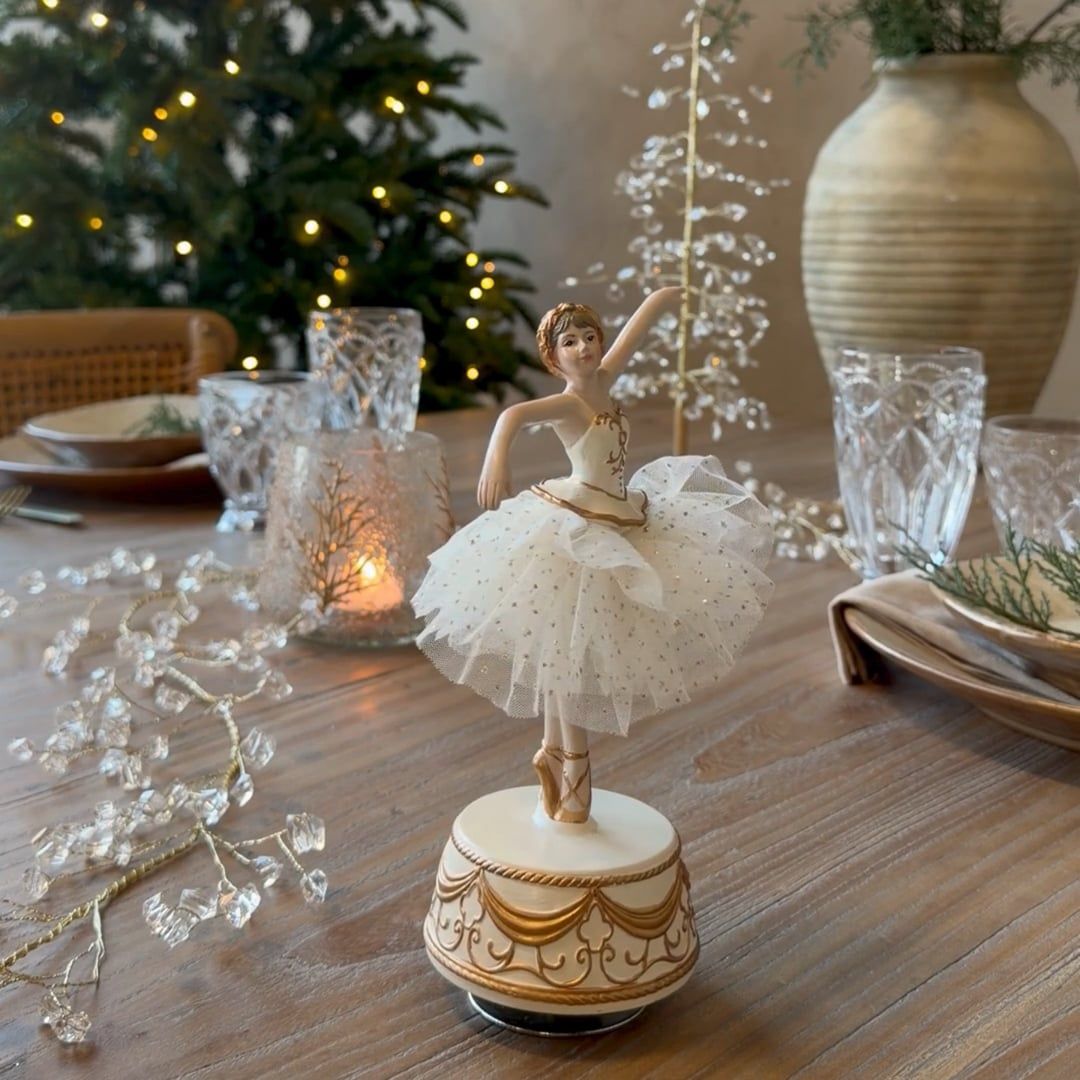 Noël Spieluhr Ballerina mit Tüllrock, antique creme
