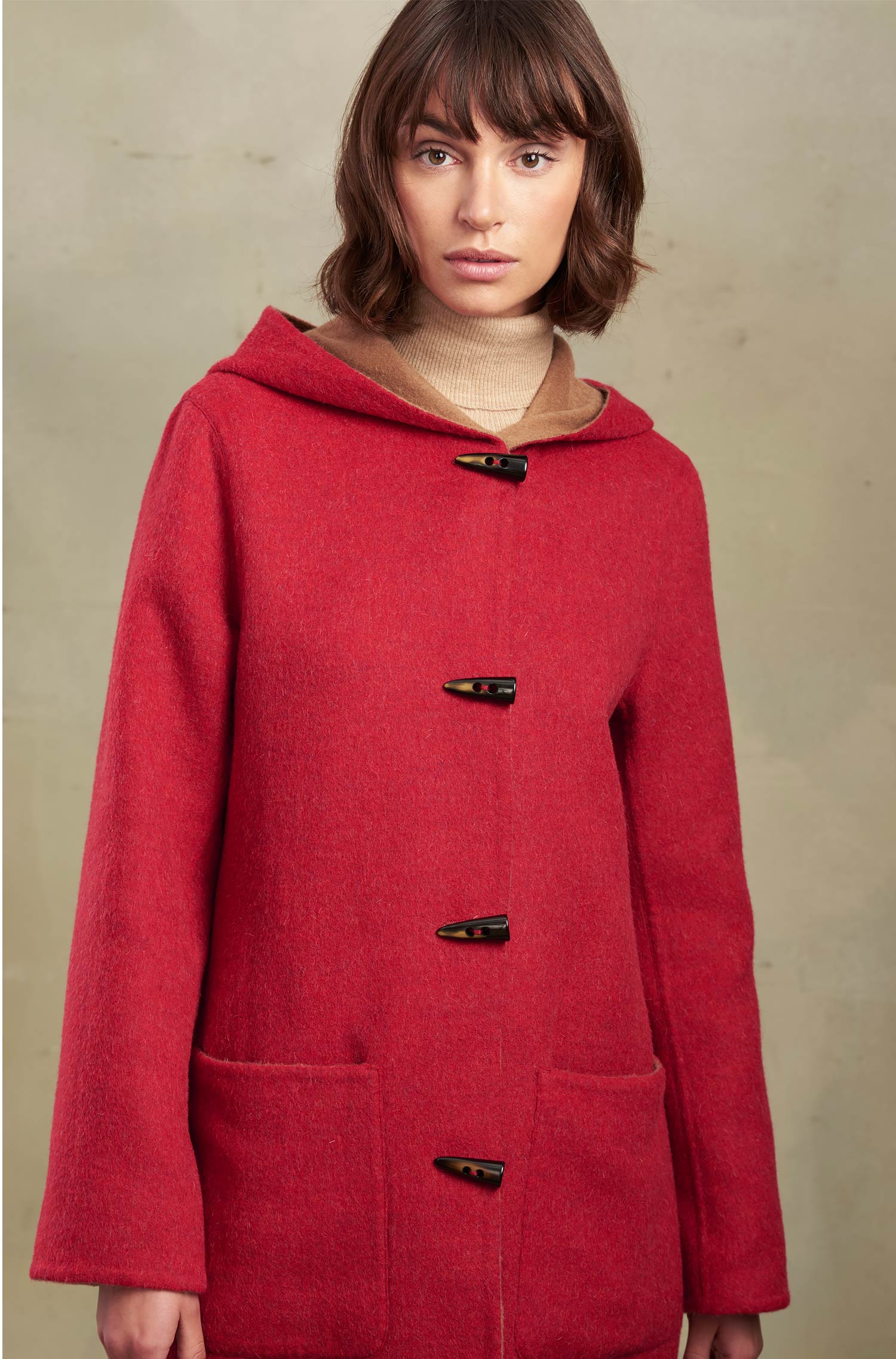 Wende-Mantel ANASTASIA Alpaka-Kurzmantel Parka für Damen KUNA ESSENTIALS